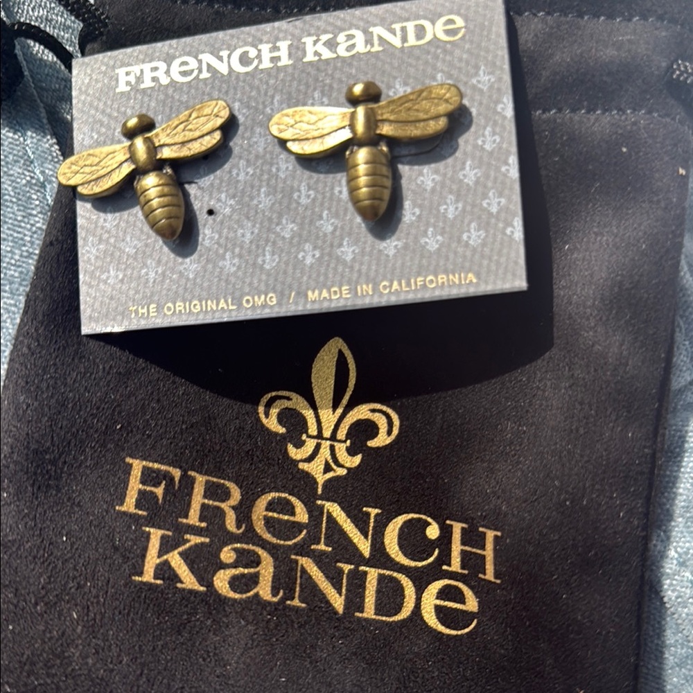 French Kande Gold Bee Earrings